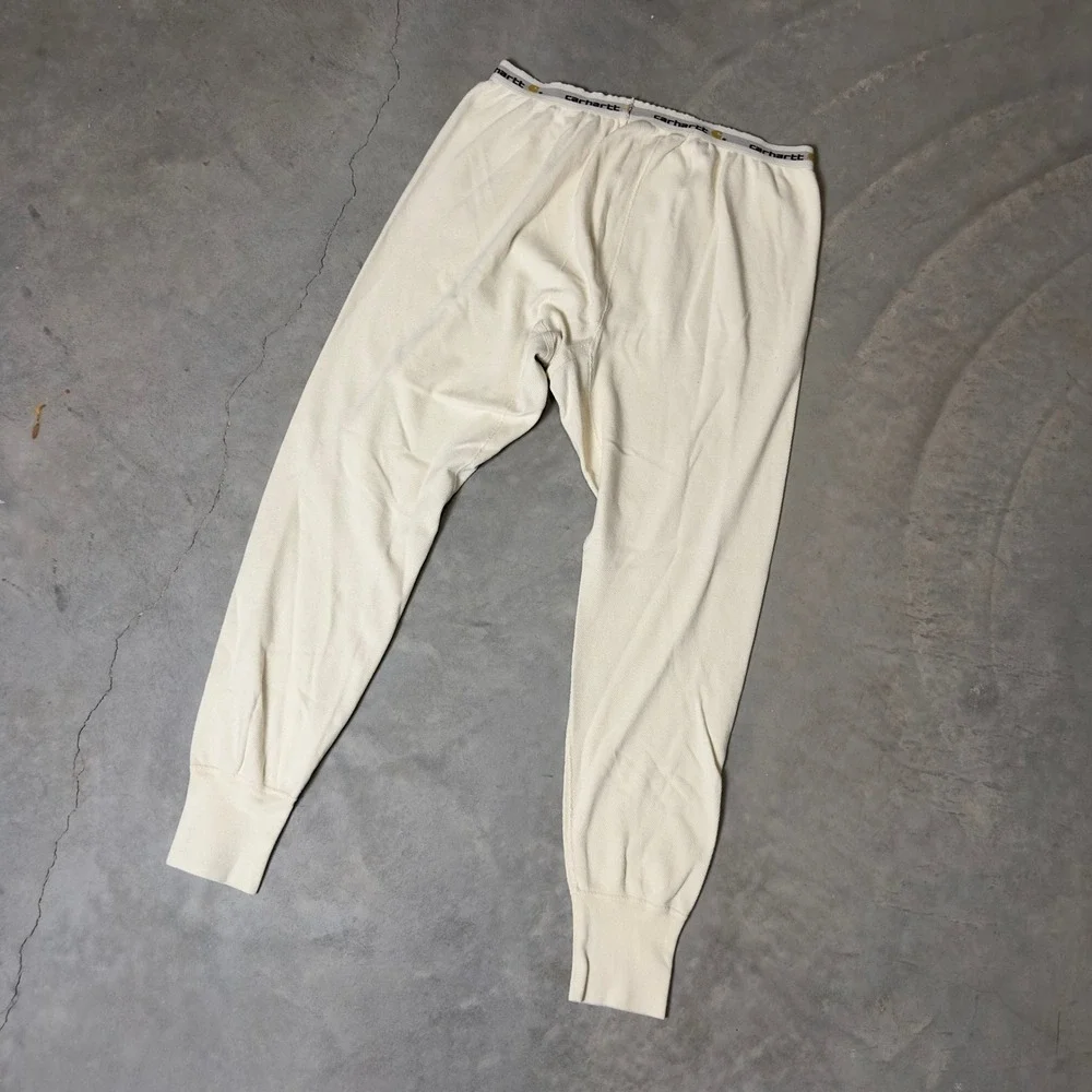 Carhartt Thermal Base Layer Pants Mens XL Natural Cream Waffle Knit‎ K229 NAT